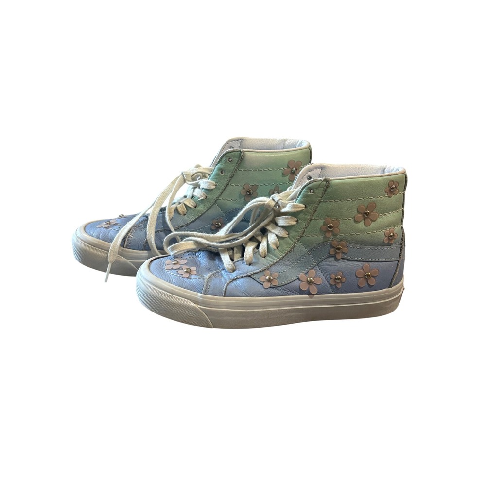 Vans x Sandy Liang‎ SpongeBob Blue Green Floral Leather Sneakers